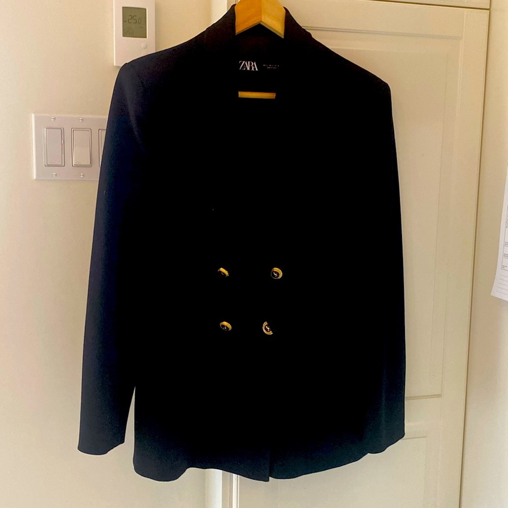 Black Zara blazer with gold buttons
